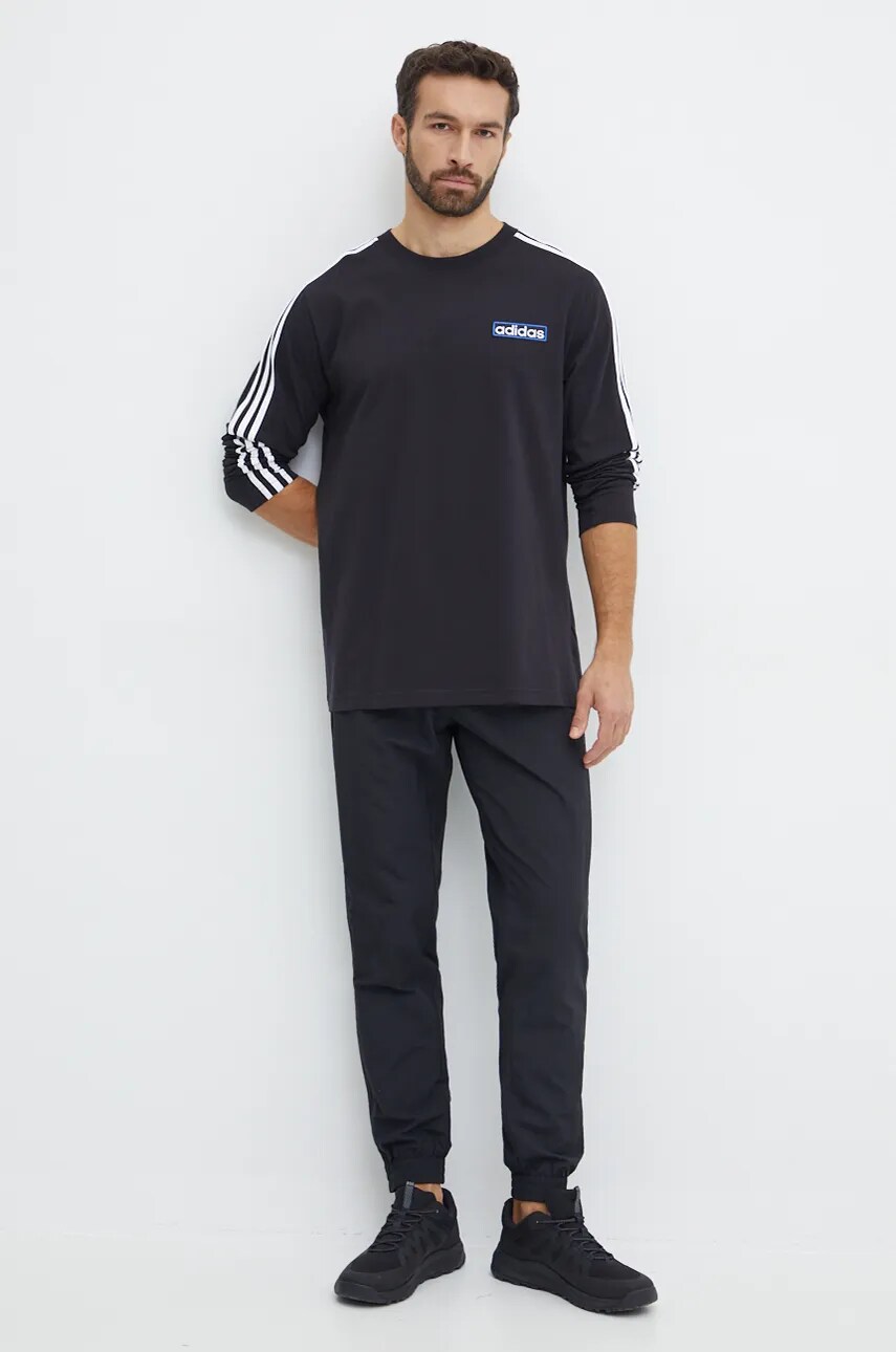 Бавовняний лонгслів adidas Originals Adibreak Longsleeve Tee колір чорний з аплікацією IY4850