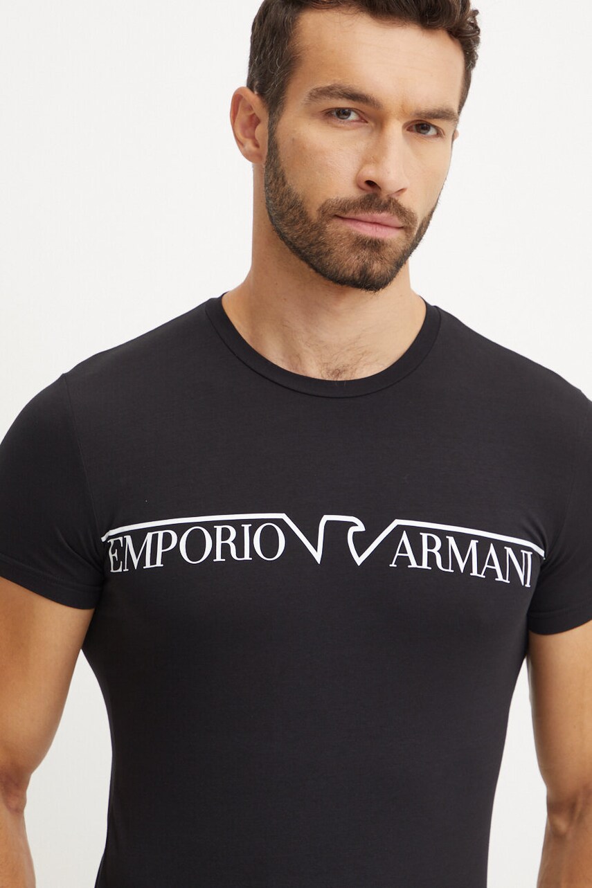 Футболка лаунж Emporio Armani Underwear колір чорний з принтом 111035 4F516