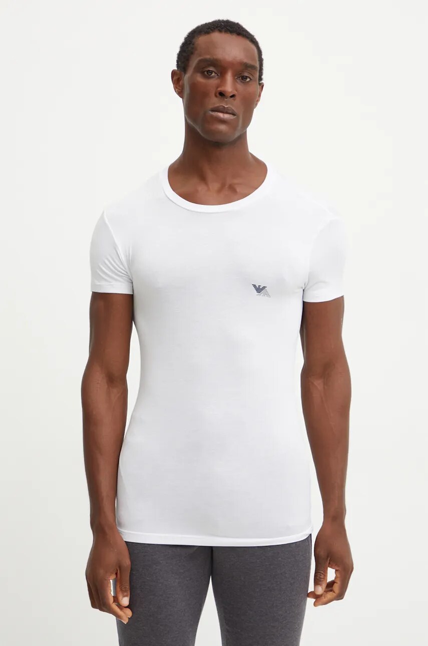 Футболка лаунж Emporio Armani Underwear 2-pack колір білий з принтом 111670 4F733