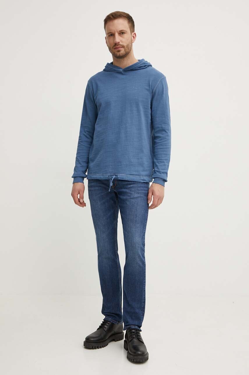 Бавовняна кофта Pepe Jeans ABRAHAM чоловіча з капюшоном однотонна PM509438