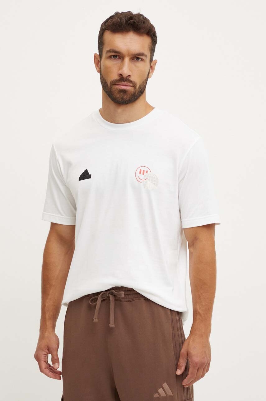 Бавовняна футболка adidas Tiro чоловіча колір білий з принтом IW2665