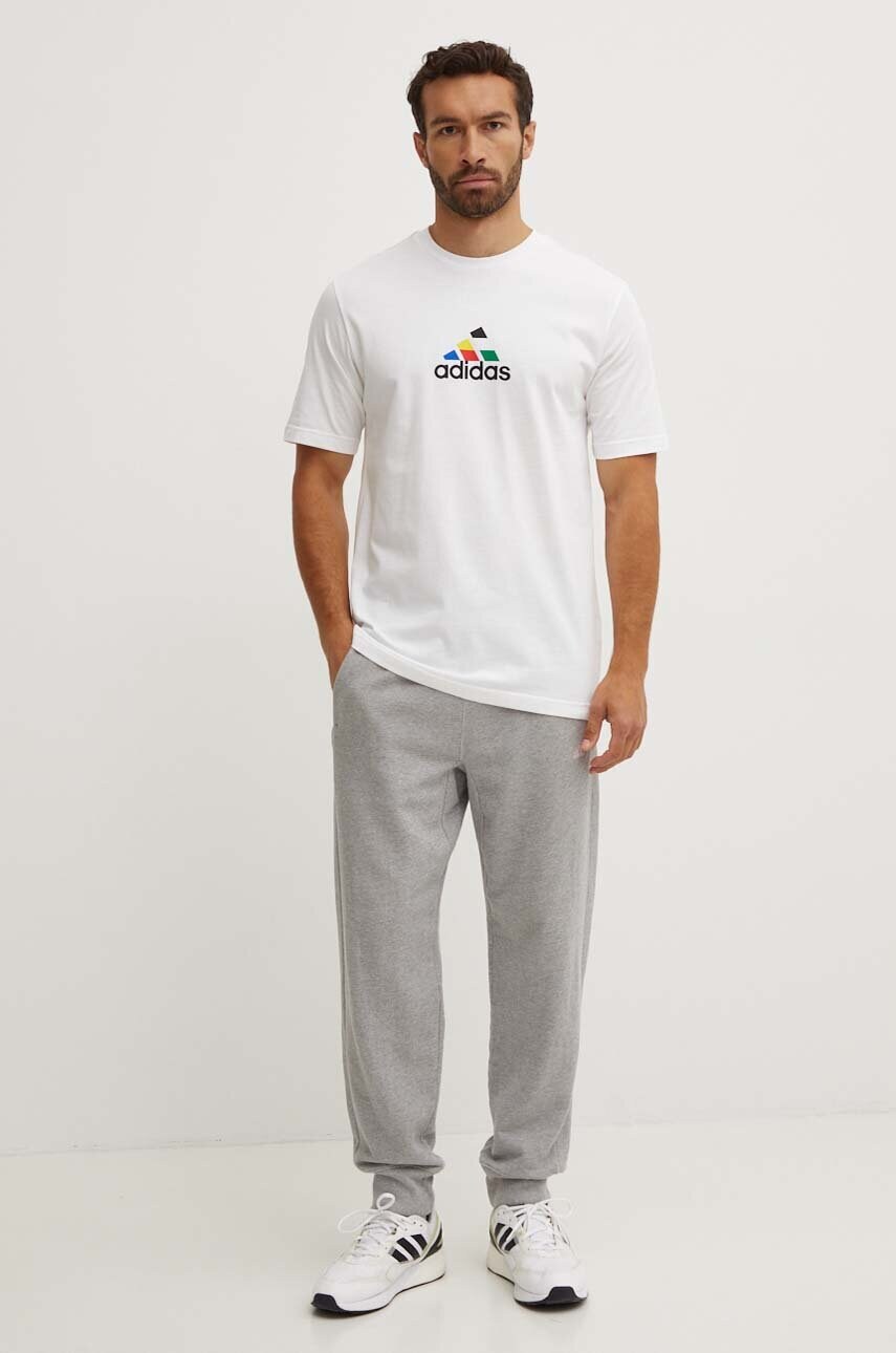 Бавовняна футболка adidas Tiro чоловіча колір білий з принтом IW2668