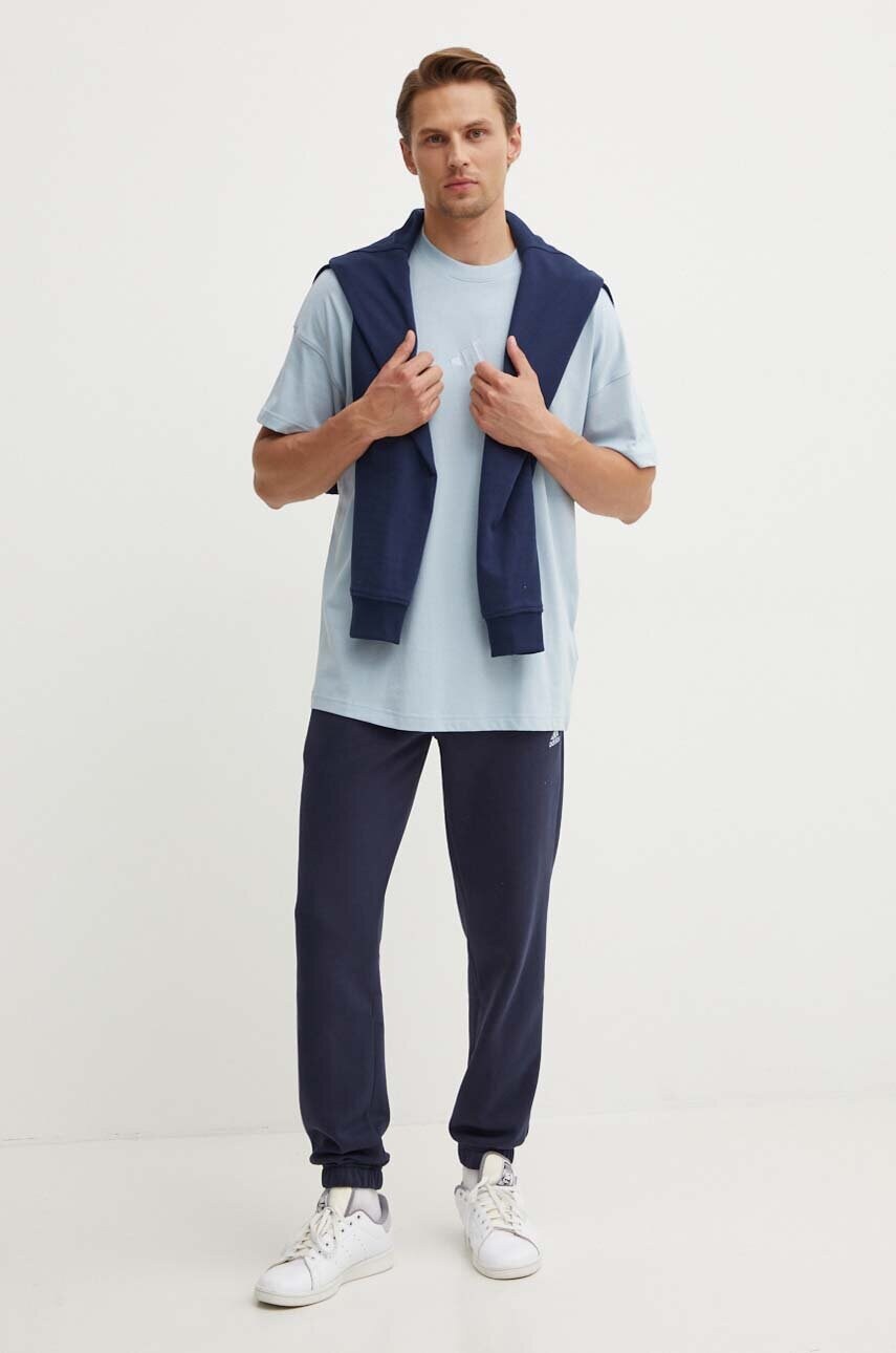 Бавовняна футболка adidas All SZN чоловіча однотонна IY4142