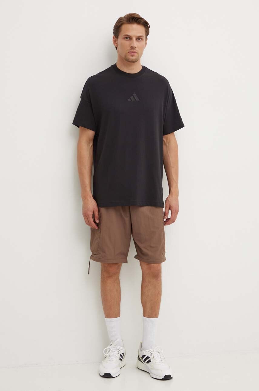 Бавовняна футболка adidas All SZN чоловіча колір чорний з аплікацією IY4150