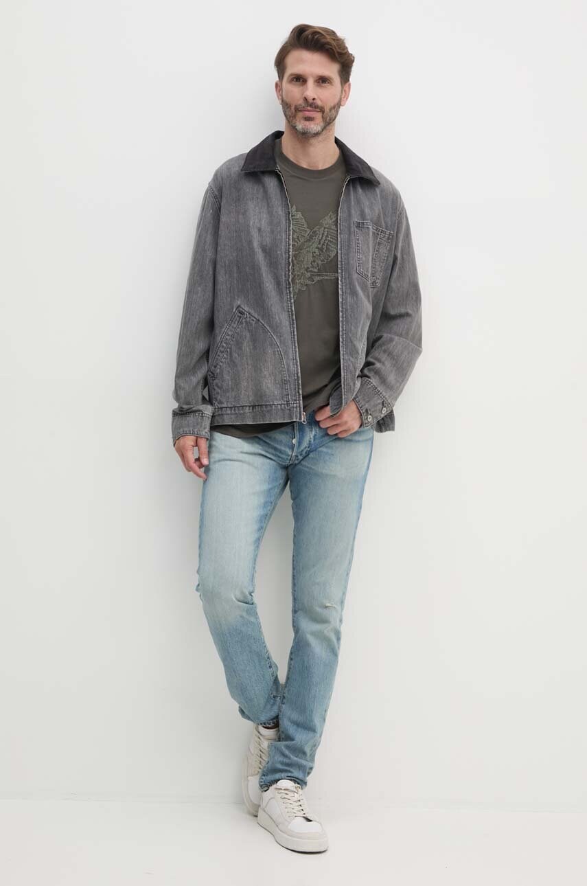 Бавовняна футболка Armani Exchange чоловіча колір чорний з аплікацією 6DZTAD ZJ9TZ
