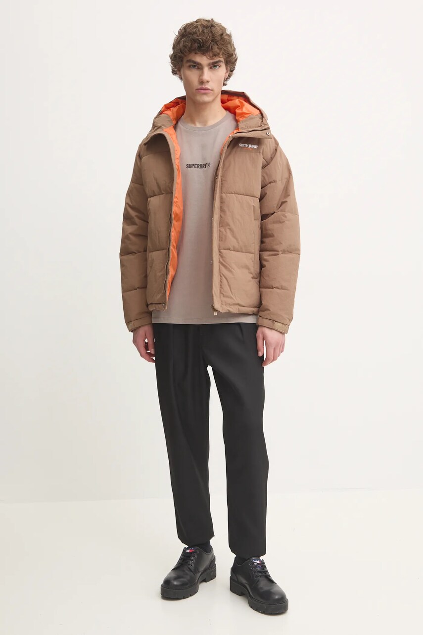 Бавовняна футболка Superdry чоловіча колір сірий з аплікацією M1012028A-1PC