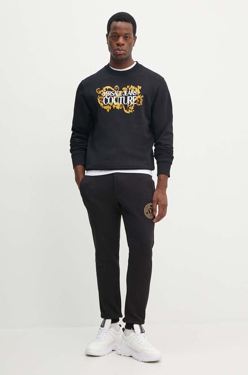 Бавовняна футболка Versace Jeans Couture чоловіча колір білий з аплікацією 77GAH6S3 J0001