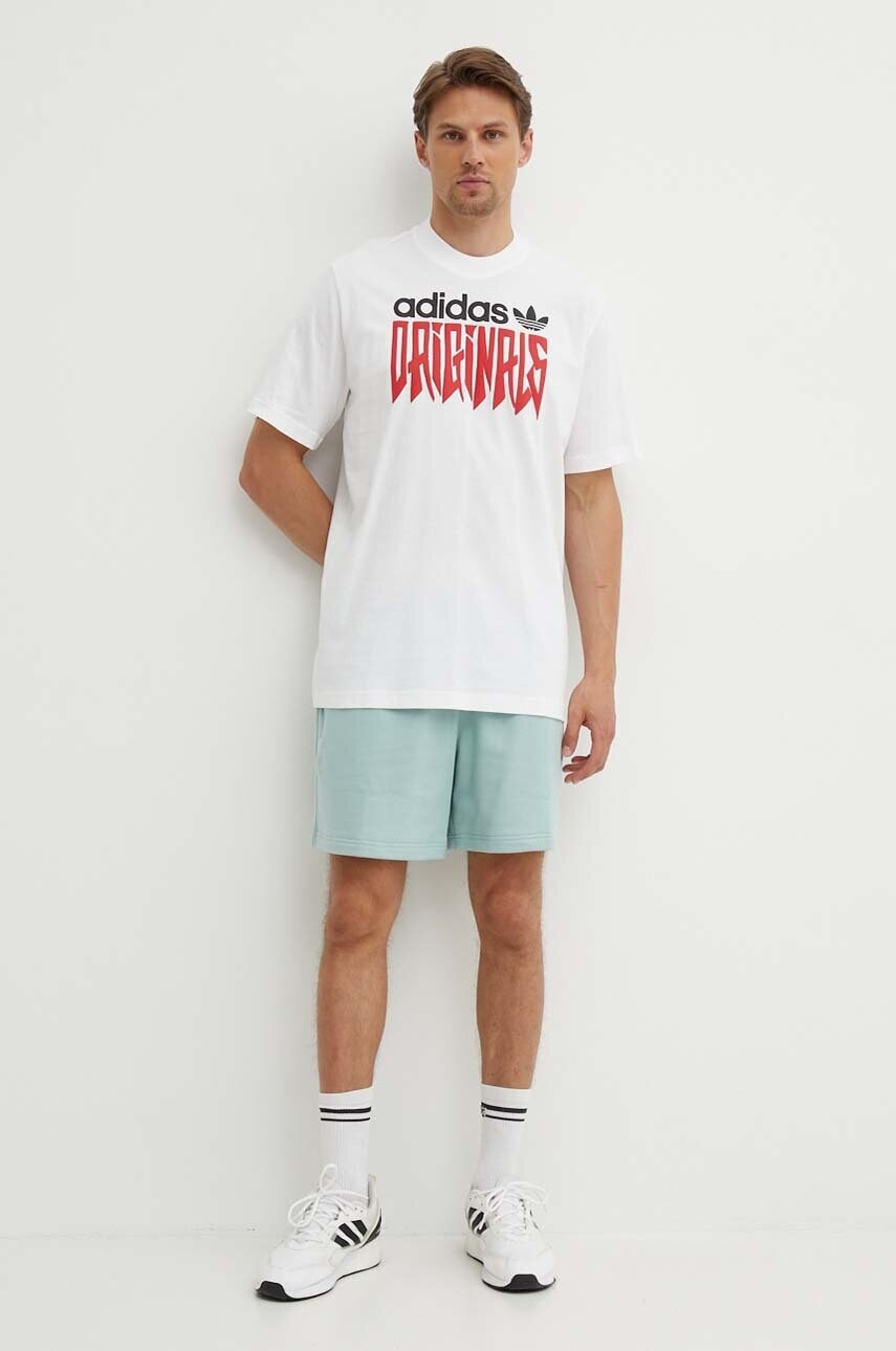 Бавовняна футболка adidas Originals чоловіча колір білий з принтом IX9650