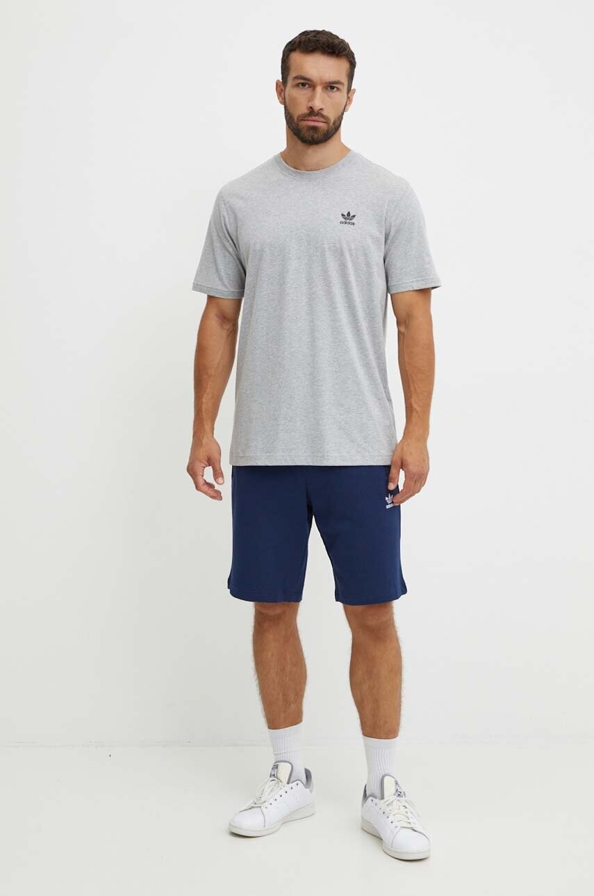 Бавовняна футболка adidas Originals чоловіча колір сірий меланж IZ2096