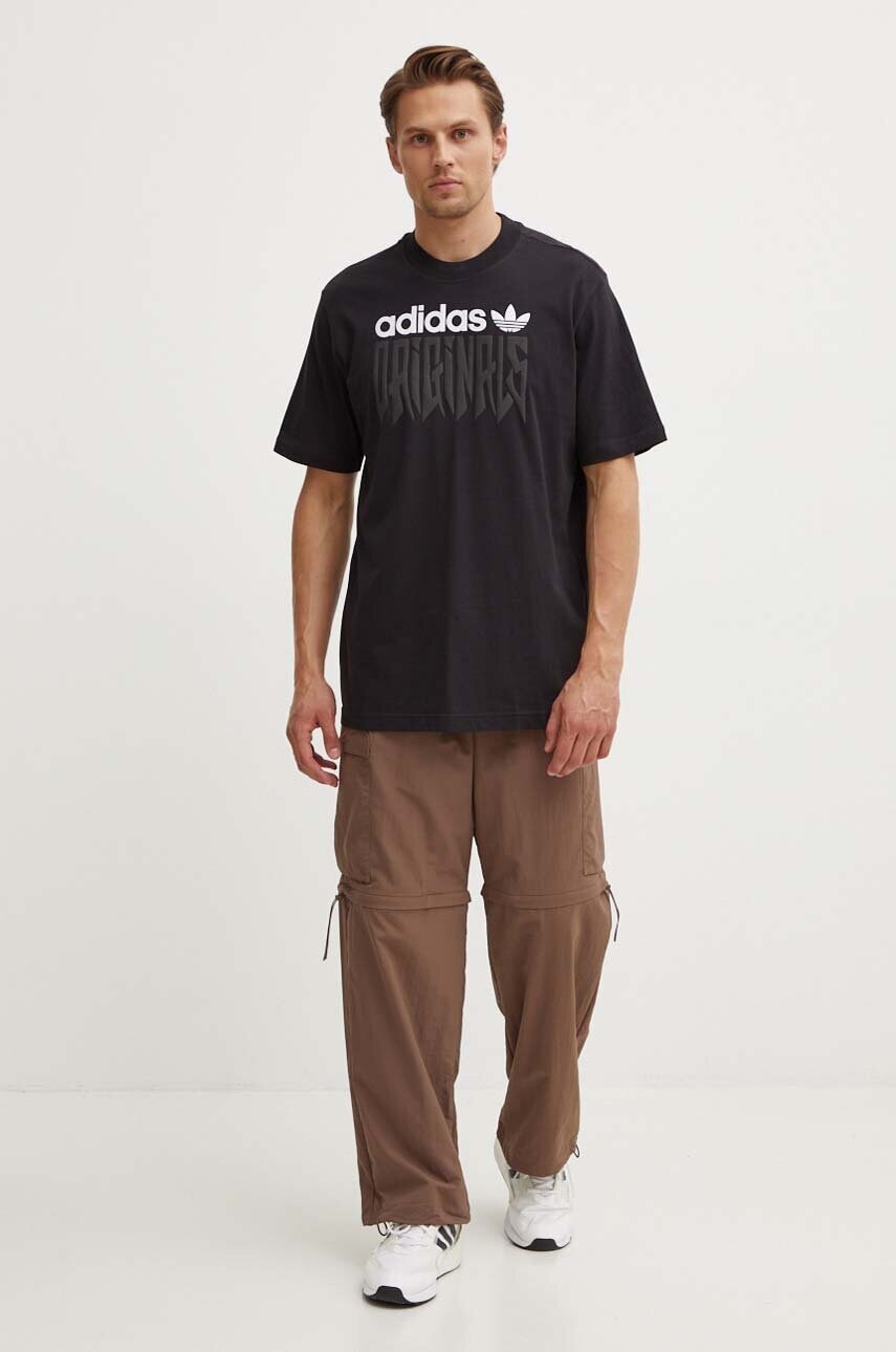 Бавовняна футболка adidas Originals чоловіча колір чорний з принтом IZ4831