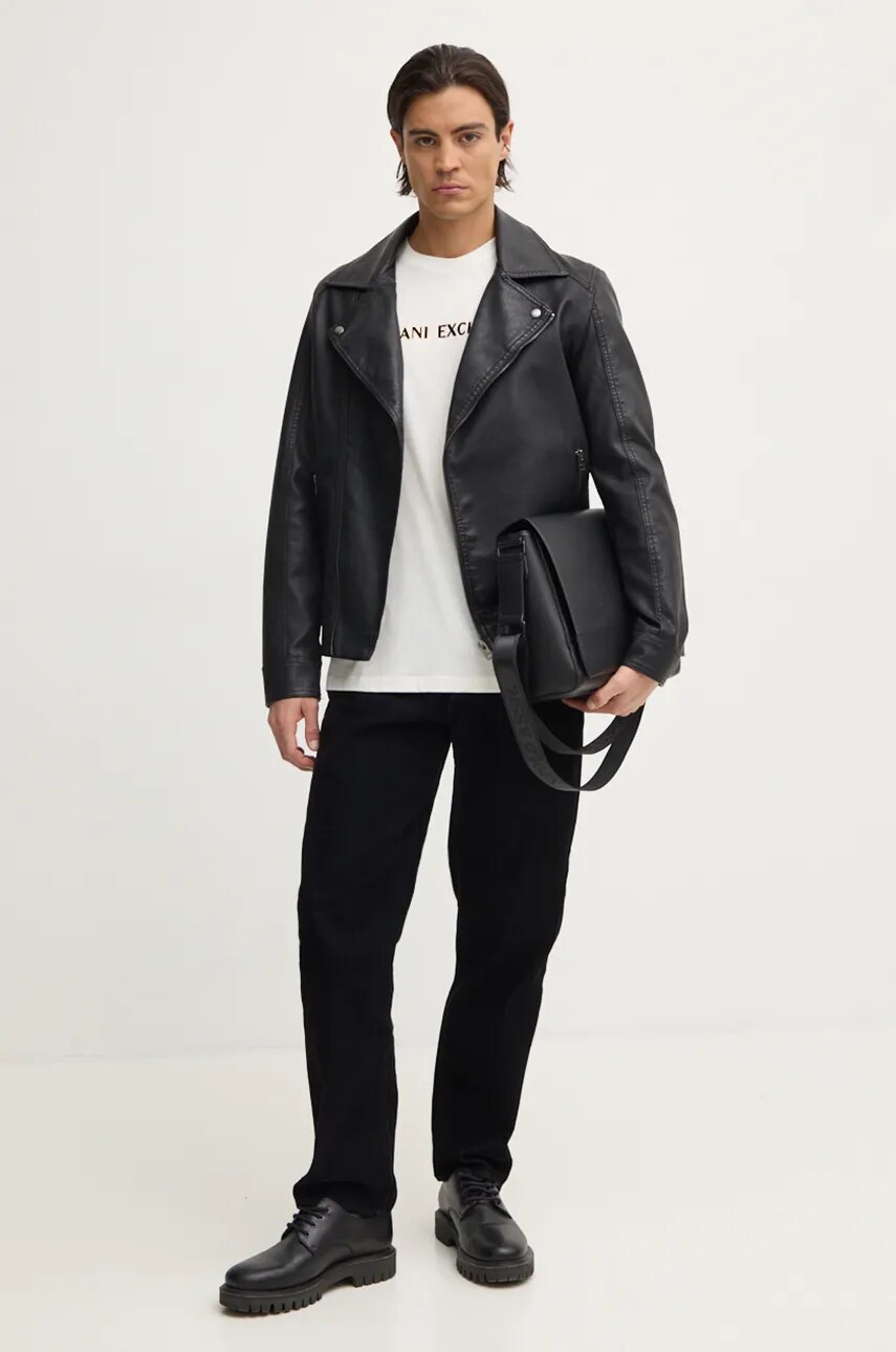 Бавовняна футболка Armani Exchange чоловіча колір бежевий з принтом XM000127 AF10356