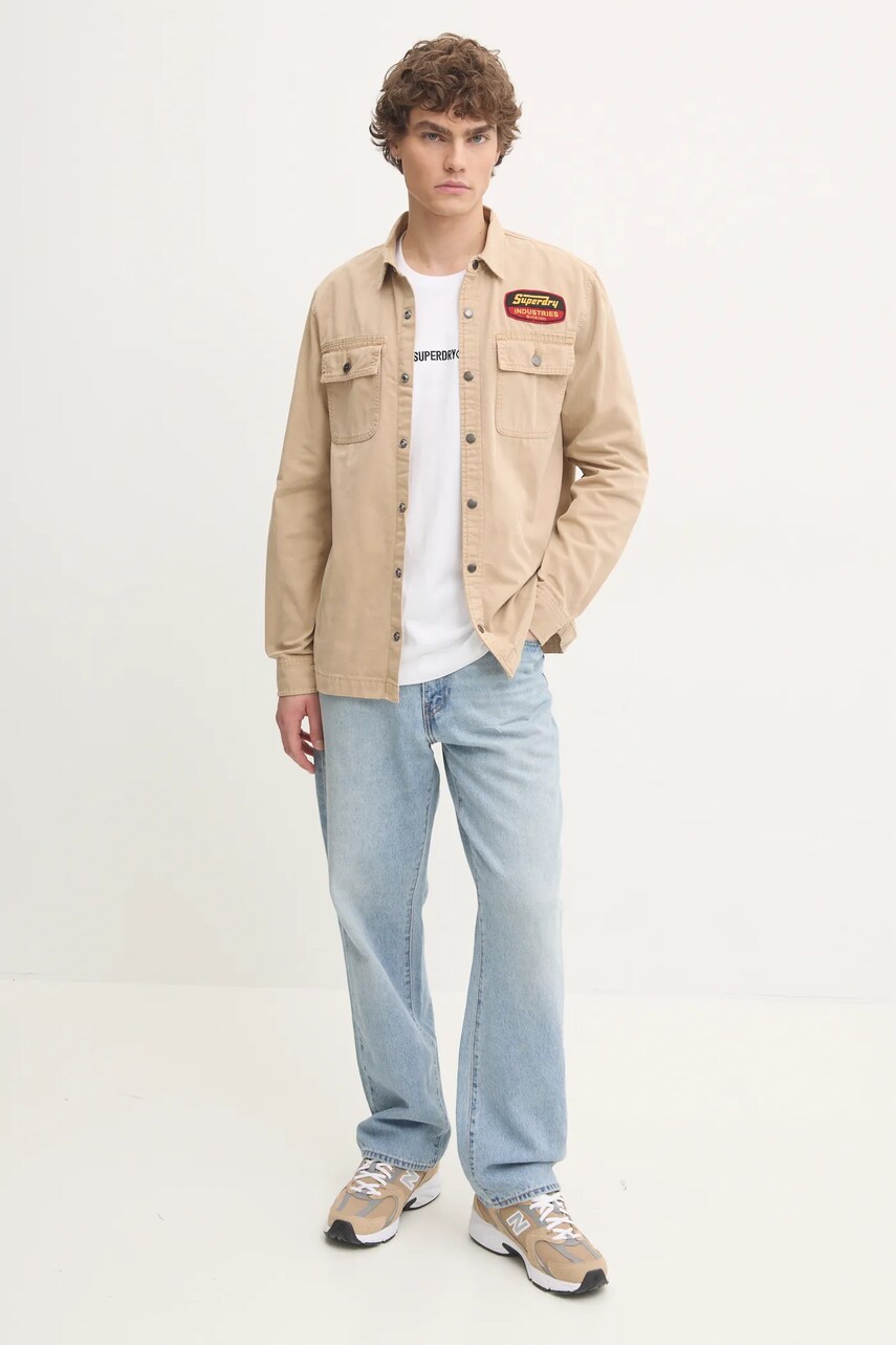Бавовняна футболка Superdry чоловіча колір білий з аплікацією M1012028A-T7X
