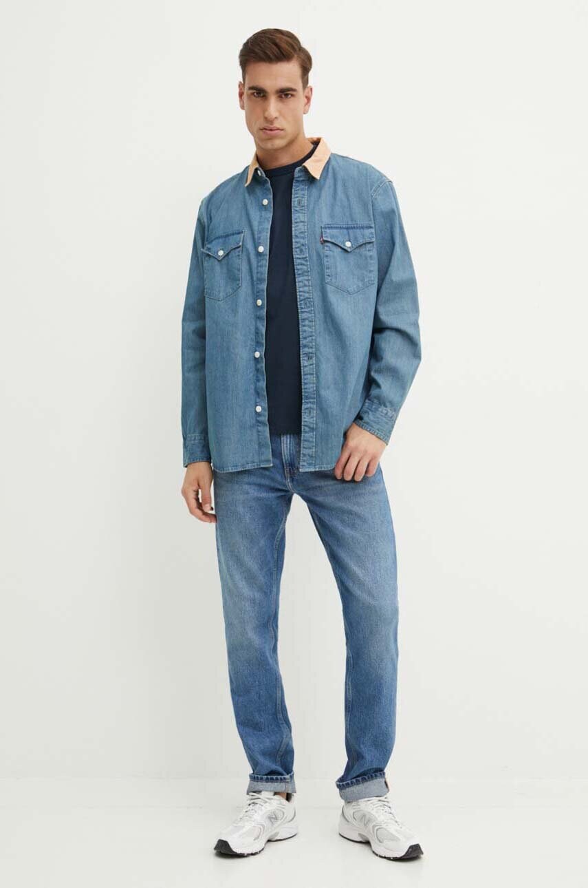 Бавовняна футболка Pepe Jeans ALFIE чоловіча колір синій з принтом PM509431