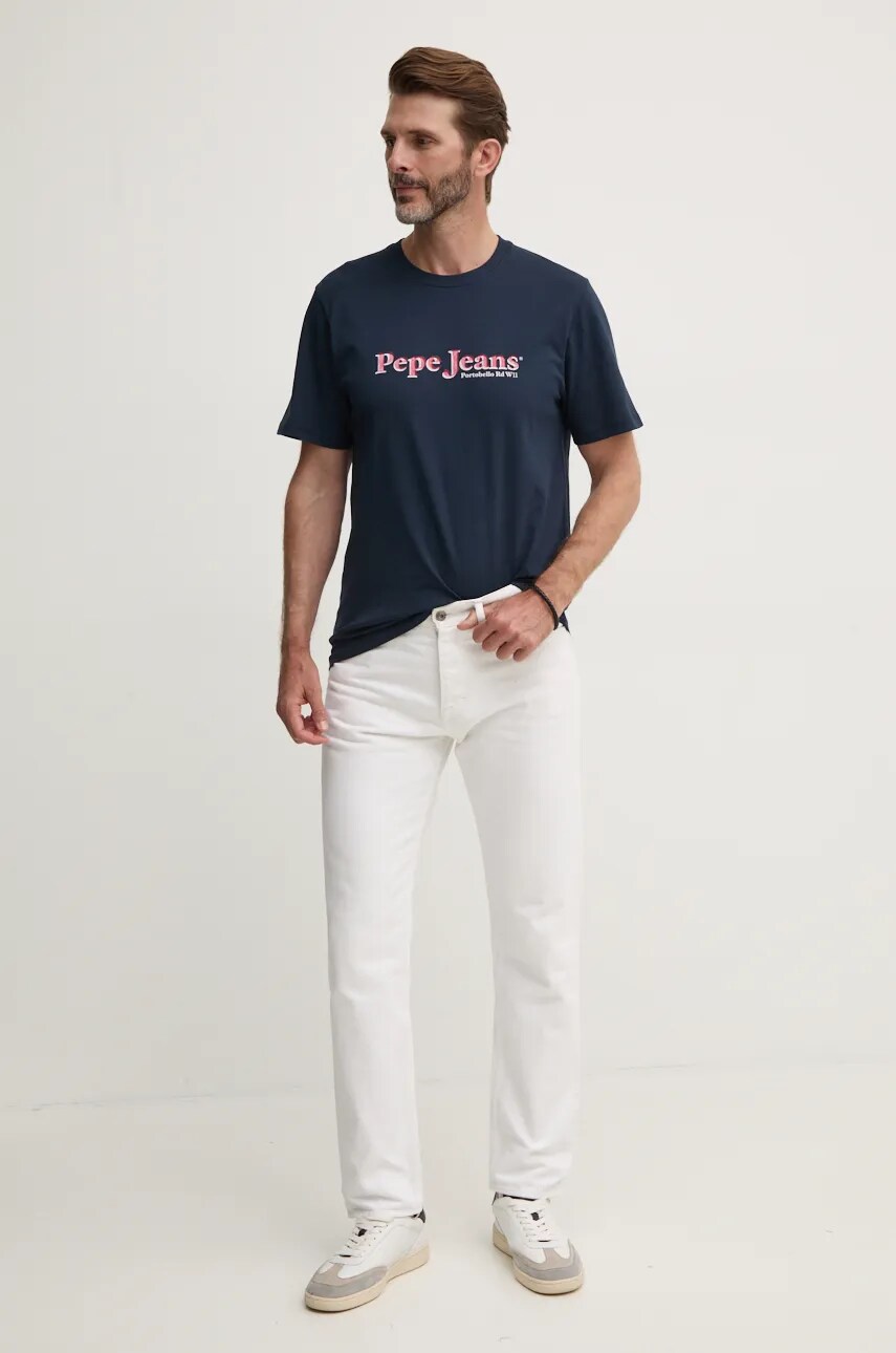 Футболка Pepe Jeans SOMERS TEE чоловіча колір синій з принтом PM509649