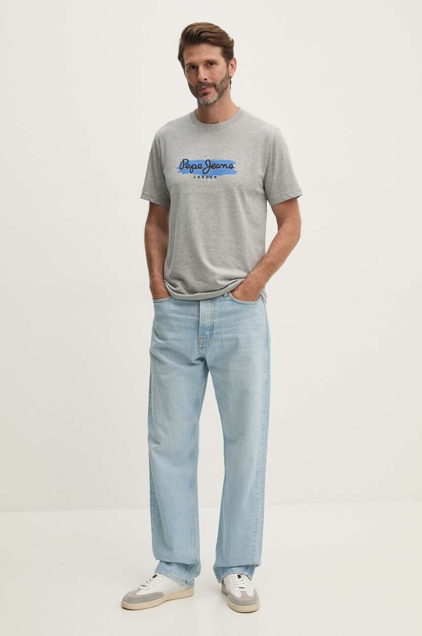 Футболка Pepe Jeans ARSHAM чоловіча колір сірий з принтом PM509713