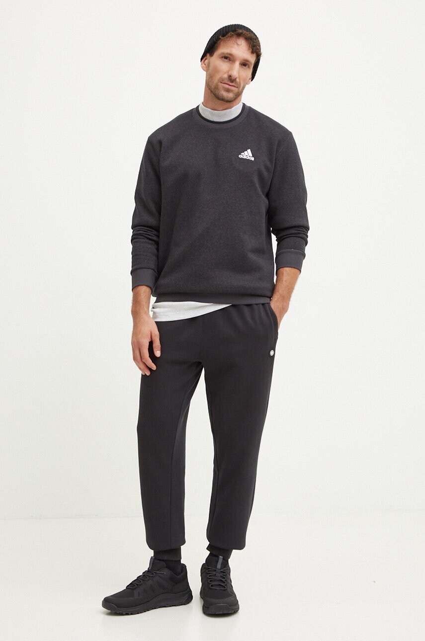 Бавовняна футболка adidas Originals чоловіча колір сірий меланж IZ2551