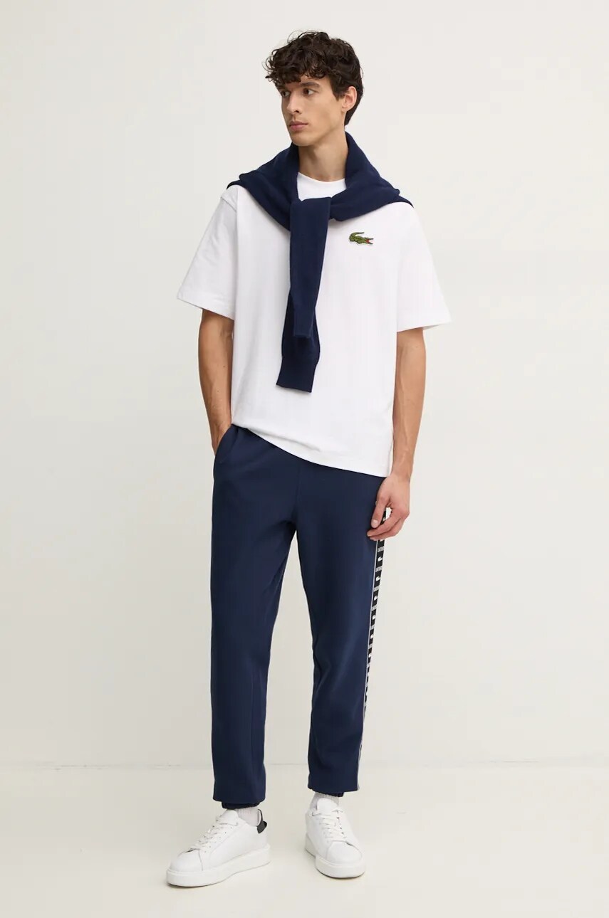 Футболка Lacoste чоловіча колір білий однотонна TH2745
