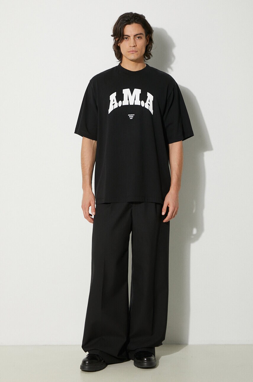 Бавовняна футболка Marcelo Burlon Ama Over Tee чоловіча колір чорний з принтом CMAA054F24JER00B1001