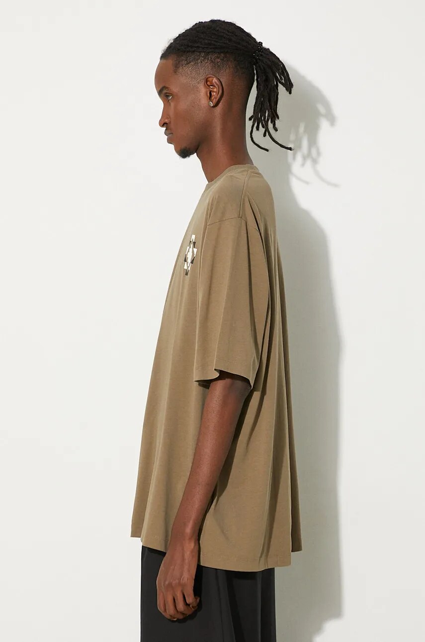 Бавовняна футболка Marcelo Burlon Bandana Cross Over Tee чоловіча колір зелений з принтом CMAA054F24JER0026E6F