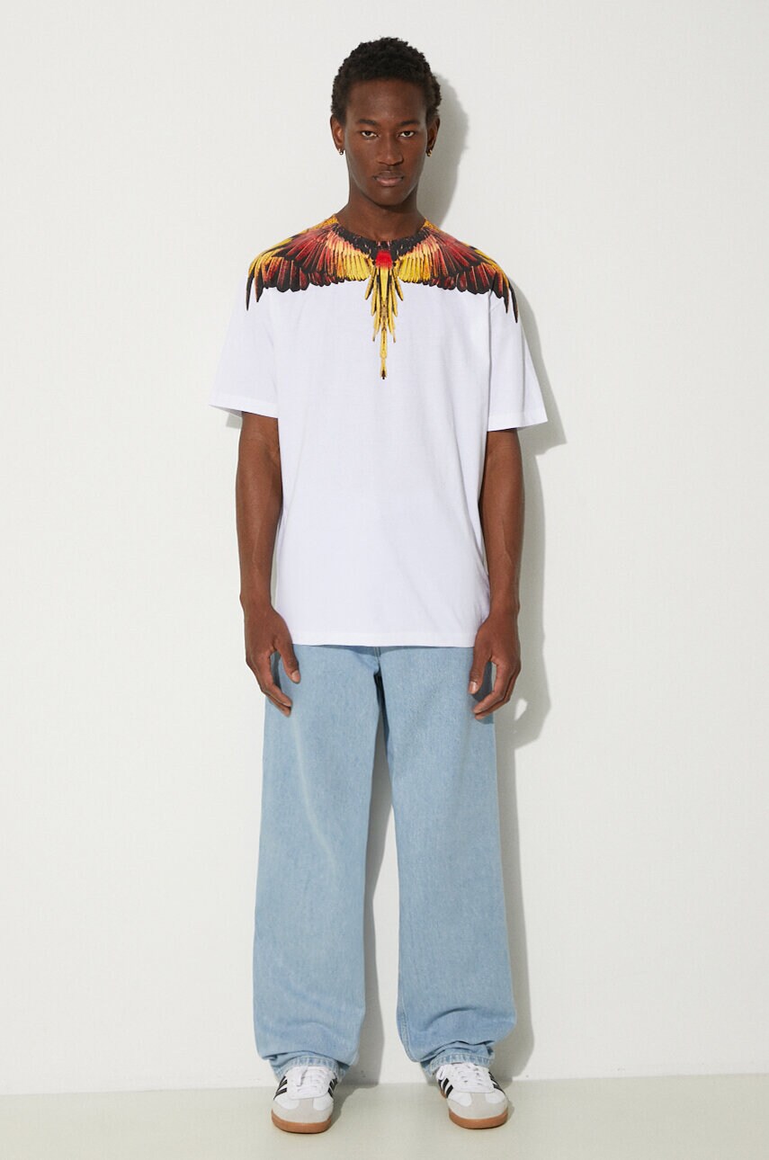 Бавовняна футболка Marcelo Burlon Icon Wings Basic Tee чоловіча колір білий з принтом CMAA056F24JER0010125