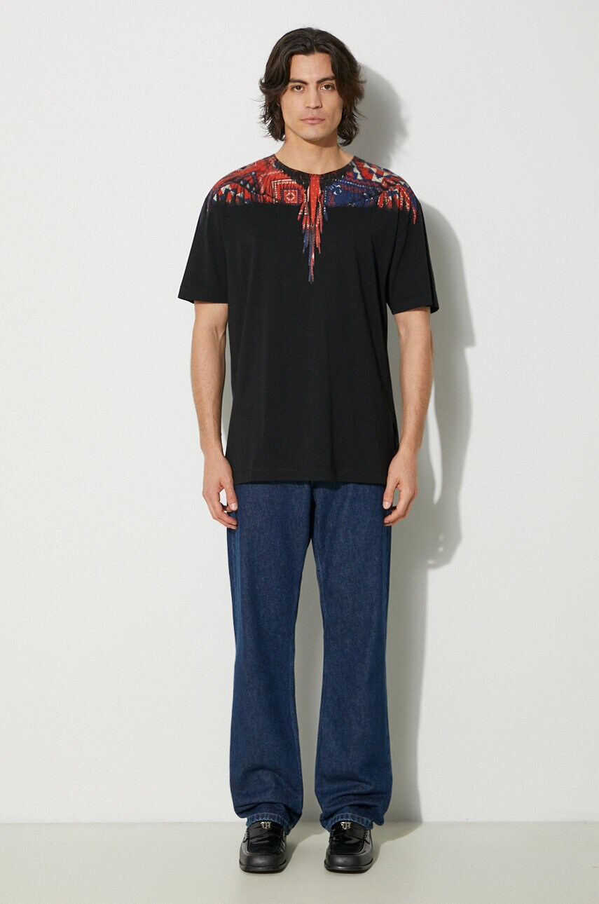 Бавовняна футболка Marcelo Burlon Bandana Wings Basic Tee чоловіча колір чорний з принтом CMAA056F24JER0031027