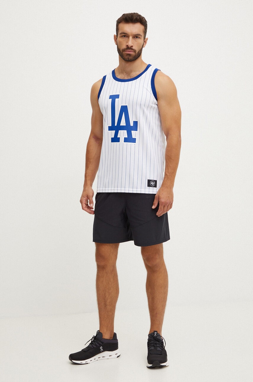 Футболка 47 brand Los Angeles Dodgers чоловіча колір білий B12PMMUHP591813WW