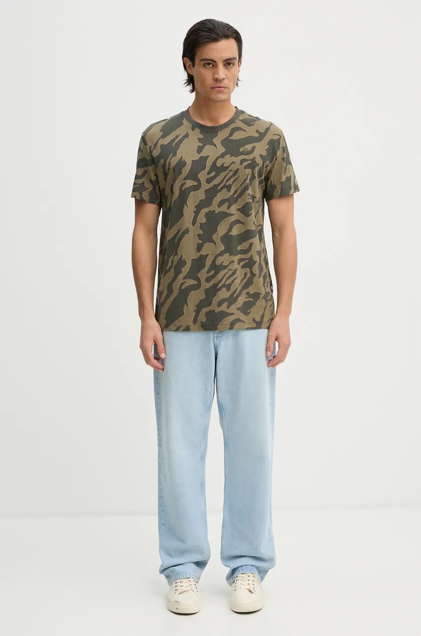 Бавовняна футболка G-Star Raw чоловіча колір зелений візерунок D25082-C334