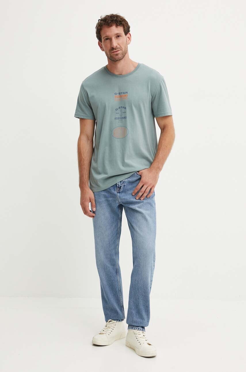 Бавовняна футболка G-Star Raw чоловіча колір сірий з принтом D25083-C506