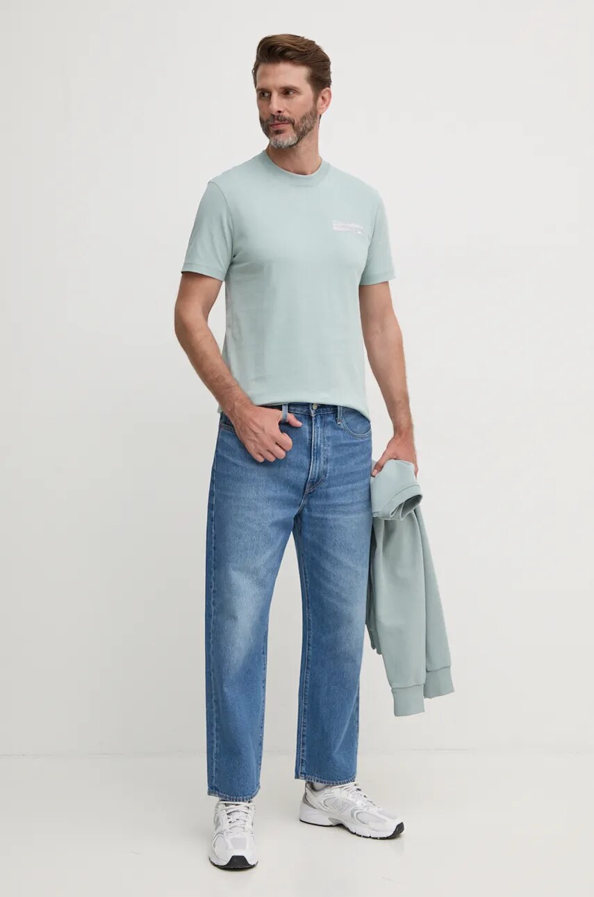 Бавовняна футболка Calvin Klein чоловіча колір фіолетовий з аплікацією K10K113594