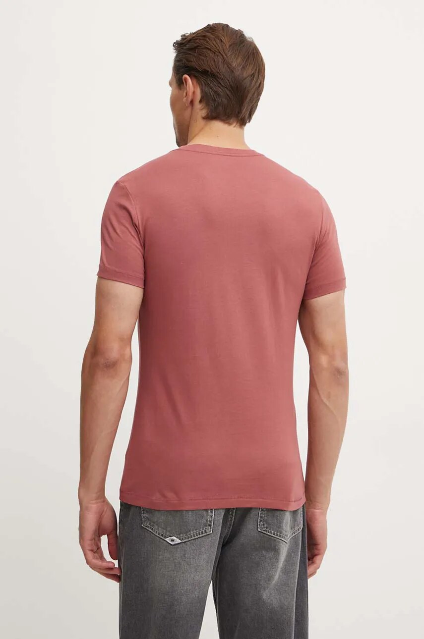 Бавовняна футболка Calvin Klein Jeans чоловіча колір бордовий з принтом J30J325676