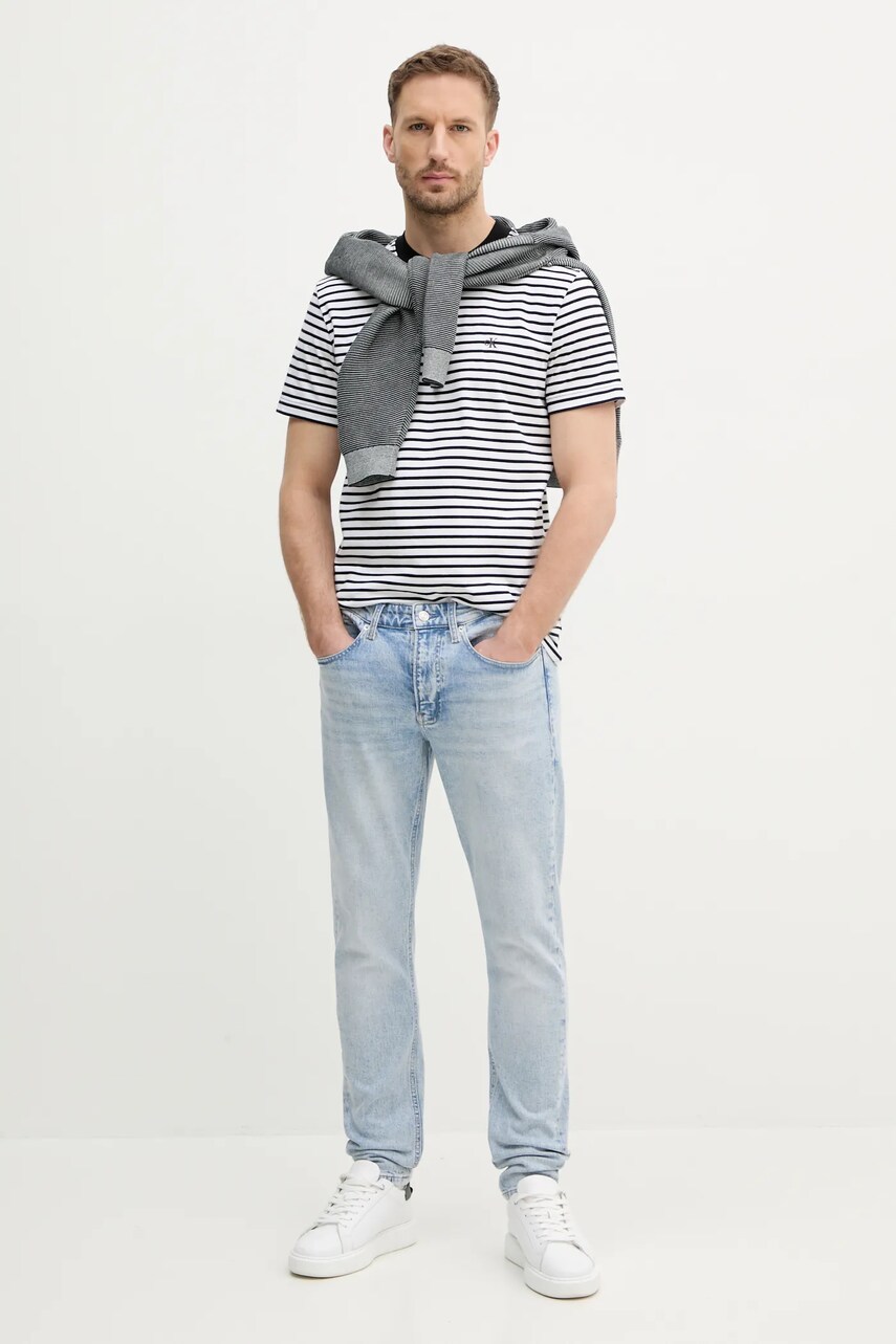 Бавовняна футболка Calvin Klein Jeans чоловіча колір чорний однотонна J30J326683