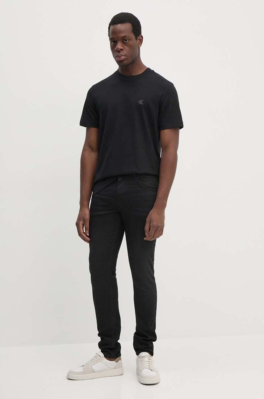 Бавовняна футболка Calvin Klein Jeans чоловіча колір чорний однотонна J30J326683
