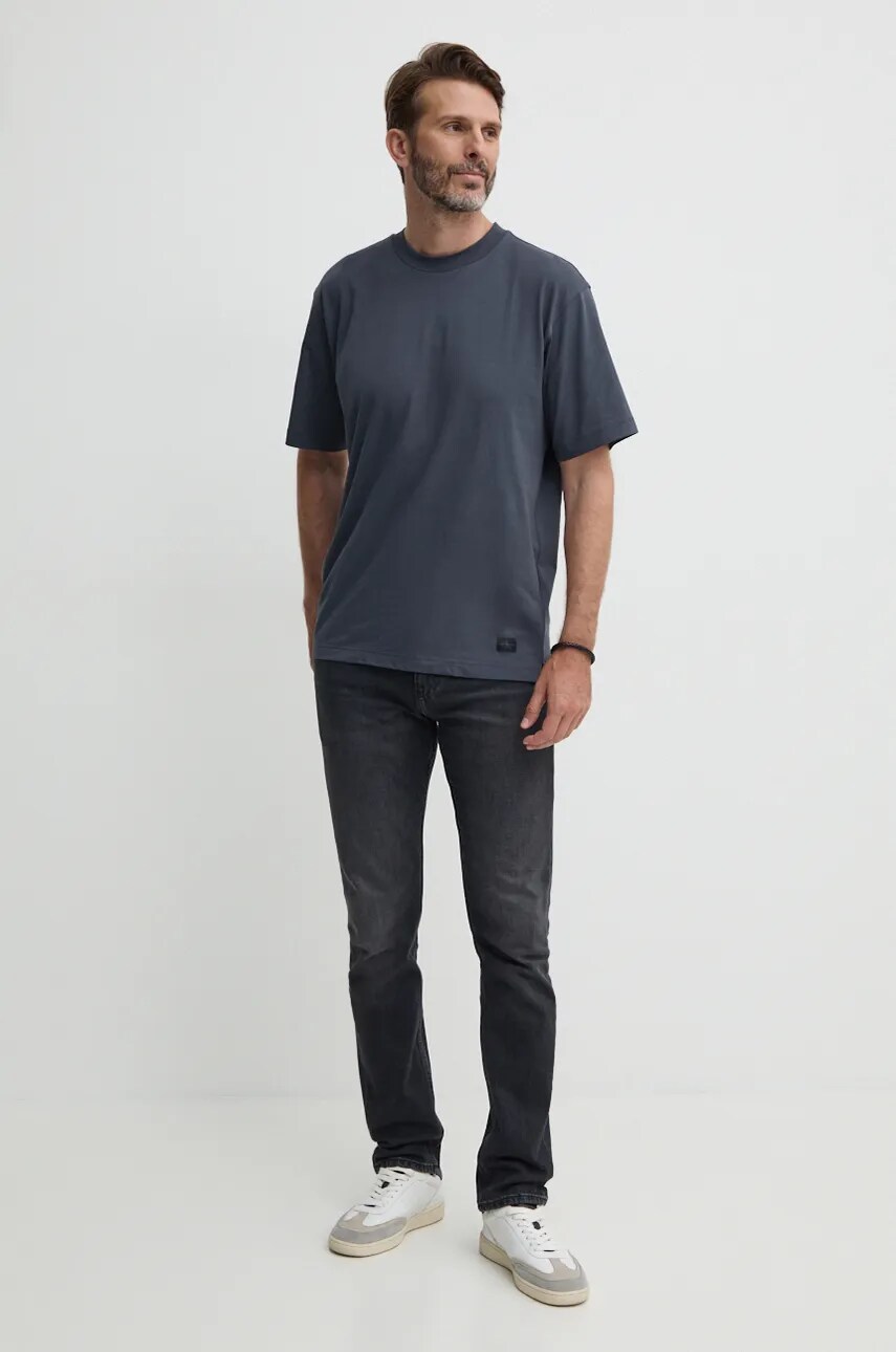 Бавовняна футболка Calvin Klein Jeans чоловіча колір сірий однотонна J30J326857