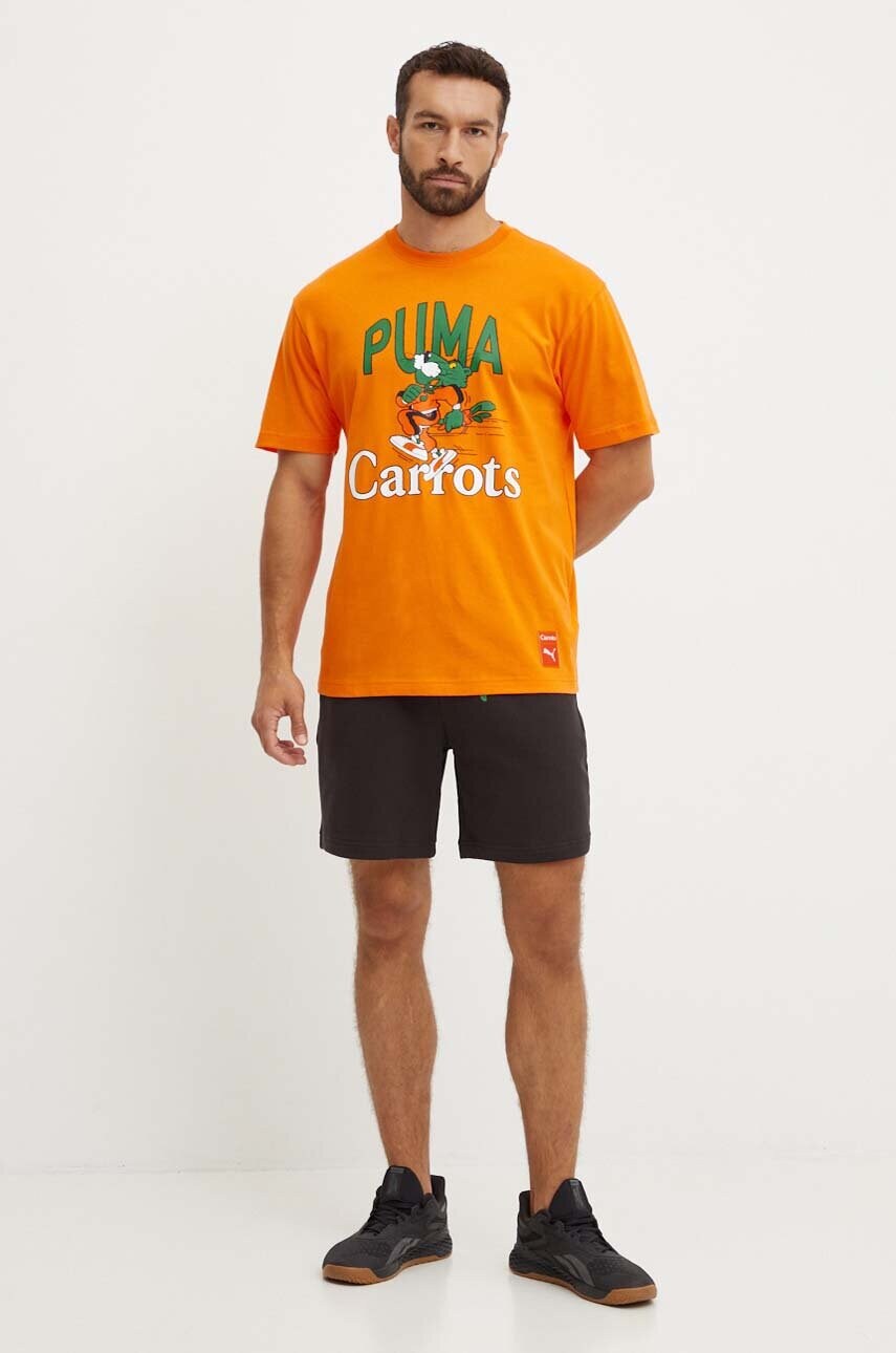 Бавовняна футболка Puma PUMA X CARROTS Graphic Tee чоловіча колір помаранчевий з принтом 627443