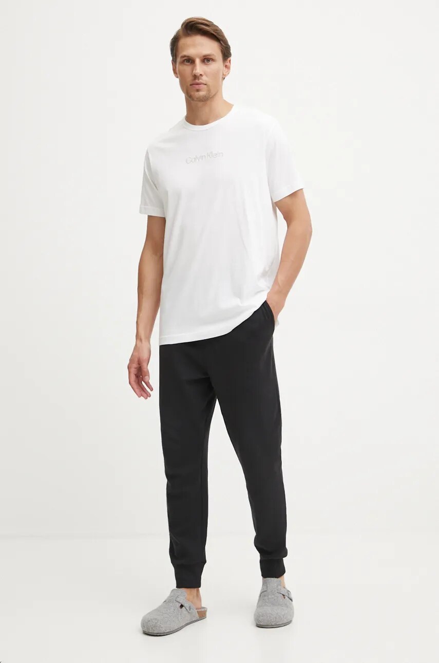Піжамна сорочка Calvin Klein Underwear колір білий однотонна 000NM2748E