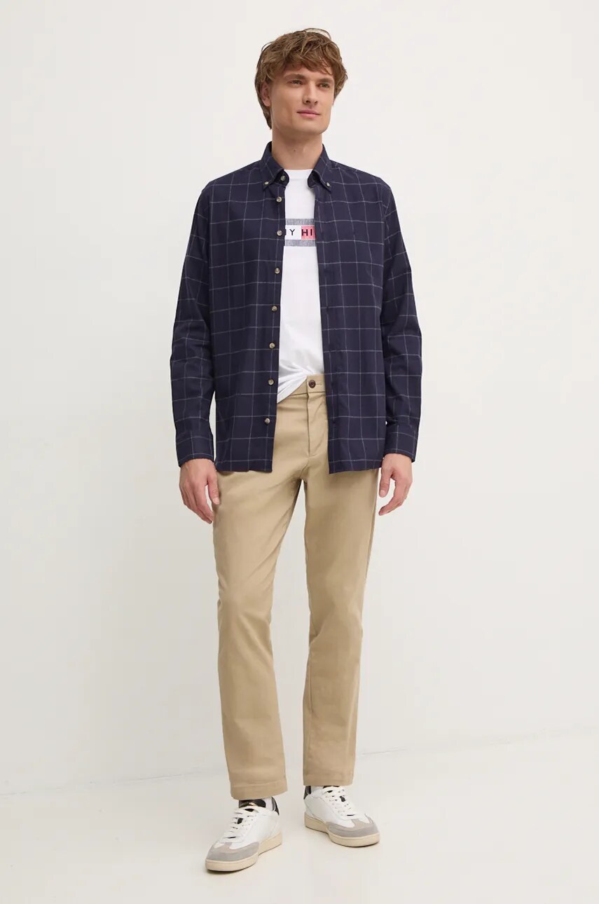Бавовняна футболка Tommy Hilfiger чоловіча колір білий з аплікацією MW0MW36455