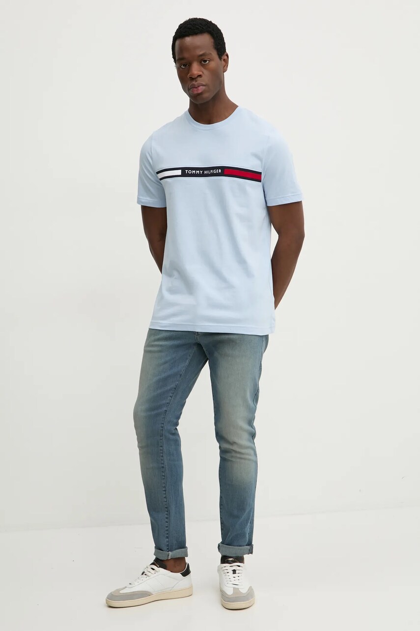 Бавовняна футболка Tommy Hilfiger чоловіча з аплікацією MW0MW36498