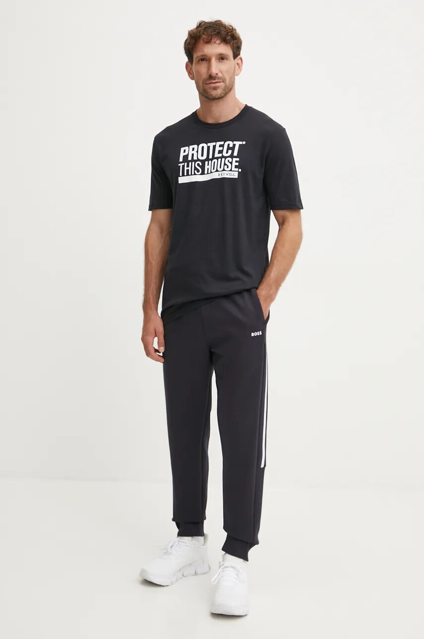 Тренувальна футболка Under Armour Protect This House колір чорний з принтом 1379022