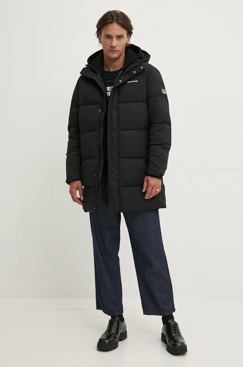 Бавовняна футболка Guess Jeans чоловіча колір синій з аплікацією M4BI76 K8HM0