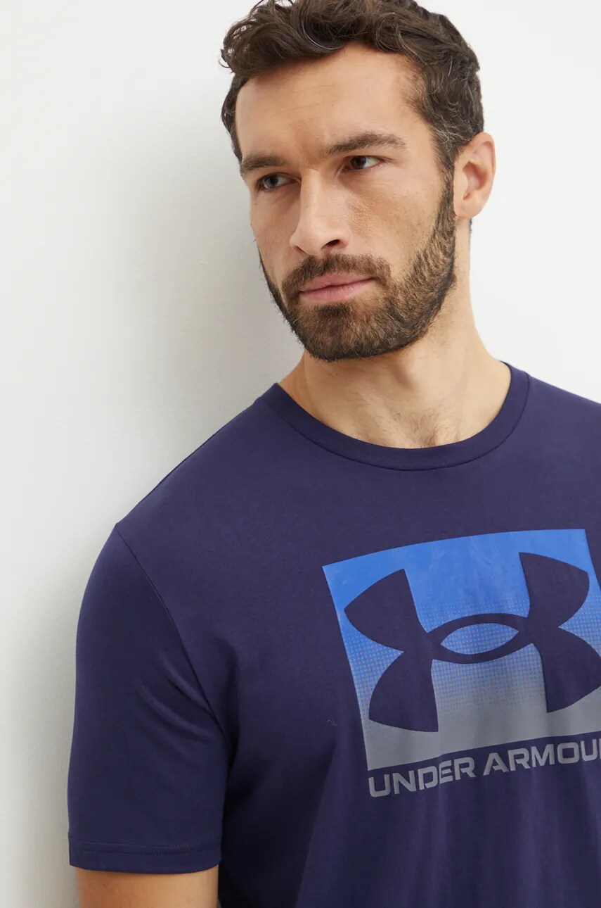 Футболка Under Armour BOXED SPORTS UPDATED чоловіча колір синій з принтом 1386793