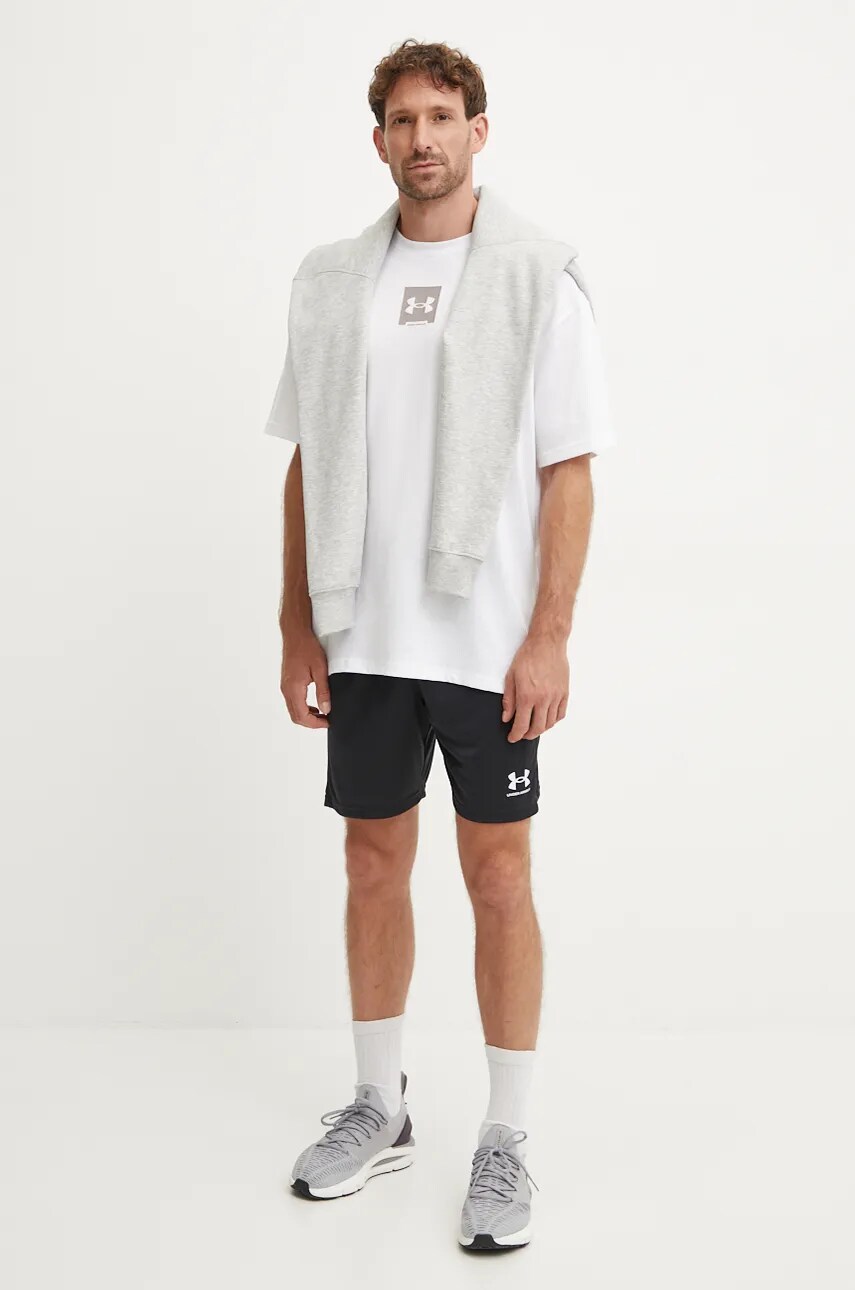Бавовняна футболка Under Armour HW OS BOX чоловіча колір білий з принтом 1386803