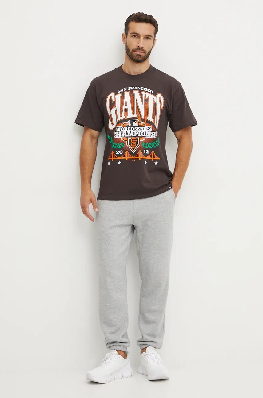 Бавовняна футболка 47 brand MLB San Francisco Giants чоловіча колір сірий з принтом BU022TMYIHQ632909C9