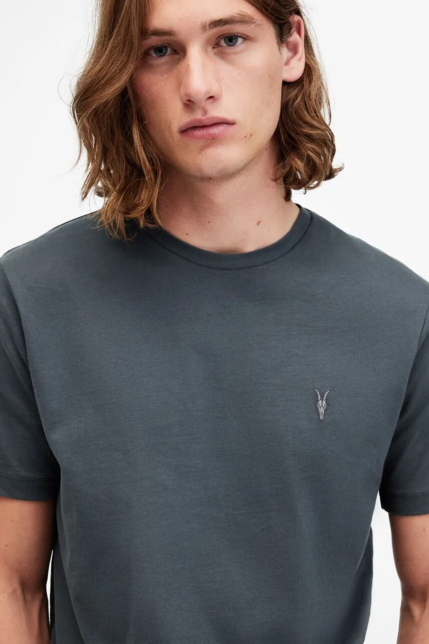 Бавовняна футболка AllSaints BRACE чоловічий колір синій однотонний M030JB