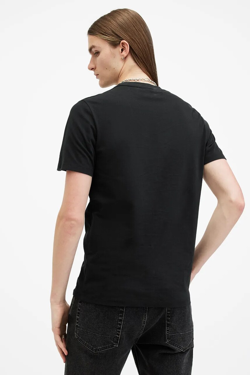 Бавовняна футболка AllSaints BRACE чоловічий колір чорний однотонний M030JB