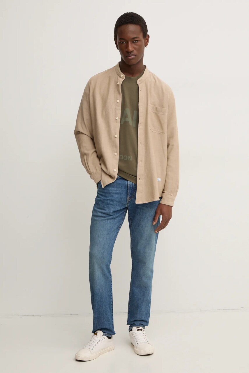 Бавовняна футболка AllSaints BIGGY чоловіча колір зелений з принтом M088PB
