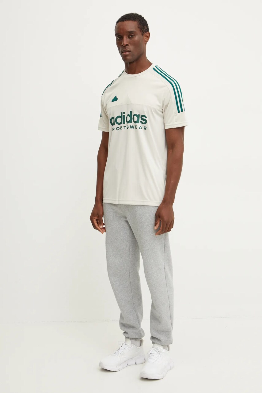 Футболка adidas Tiro чоловіча колір бежевий з принтом IW5959