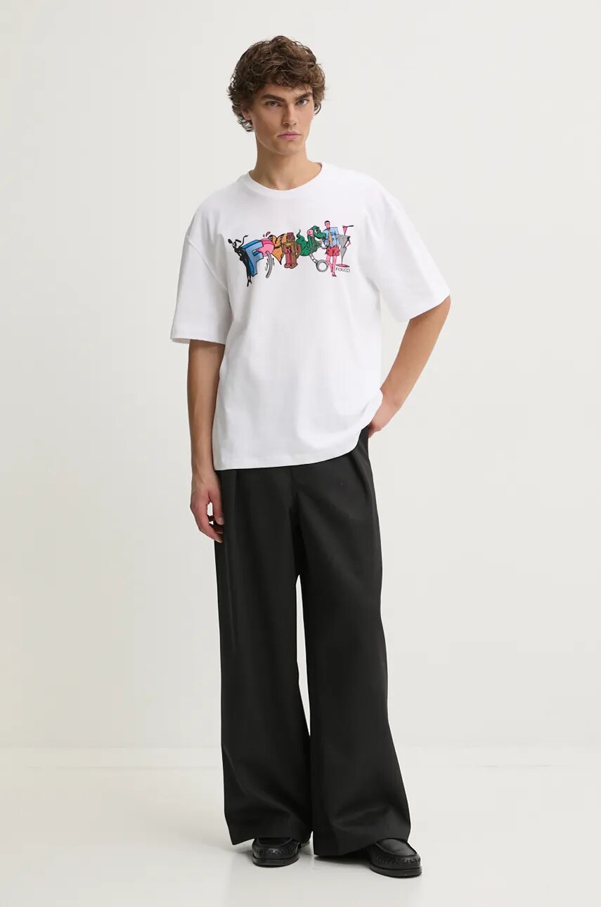 Бавовняна футболка Fiorucci чоловіча колір білий візерунок M01FMTSH103CJ01WH04