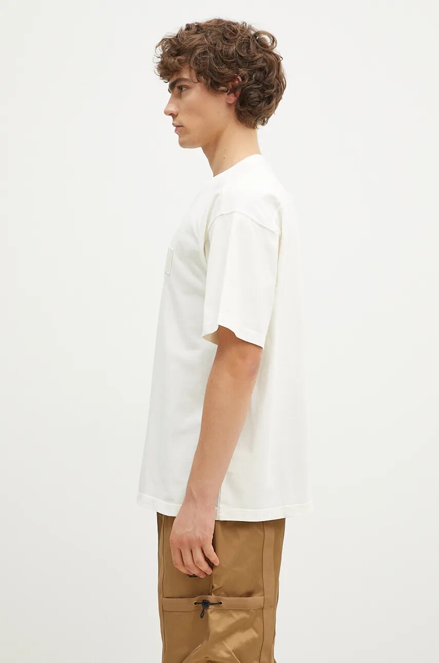 Бавовняна футболка Norse Projects Simon Loose Organic Heavy Jersey N Patch чоловіча колір бежевий однотонна N01.0667.0957
