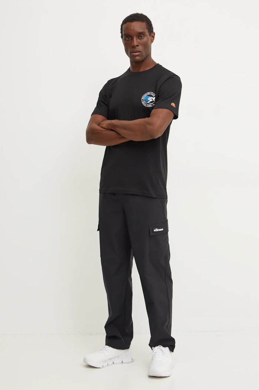 Бавовняна футболка Ellesse CONDENA чоловіча колір чорний з принтом SHX20960