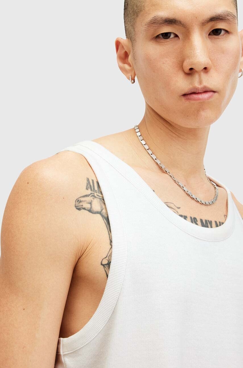 Бавовняний топ AllSaints EDWARDS VEST колір білий M008JB